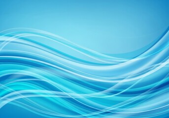 Fototapeta premium Abstract Blue Wave Background - Smooth flowing blue waves create a calming and elegant abstract background. Perfect for websites, presentations, and designs