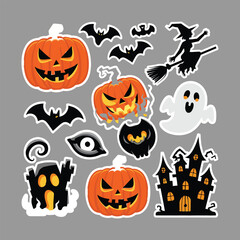 Spooky halloween graphic with festive elements and bold typography