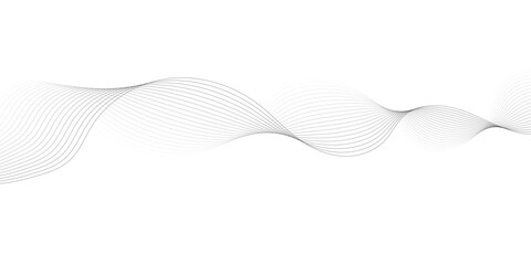 Abstract wave element for design. Digital frequency track equalizer. Stylized line art background. Vector illustration. Wave with lines created using blend tool. Curved wavy line, smooth stripe.