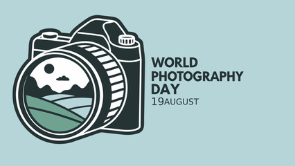 World Photography Day: Camera Lens Viewfinder Graphic