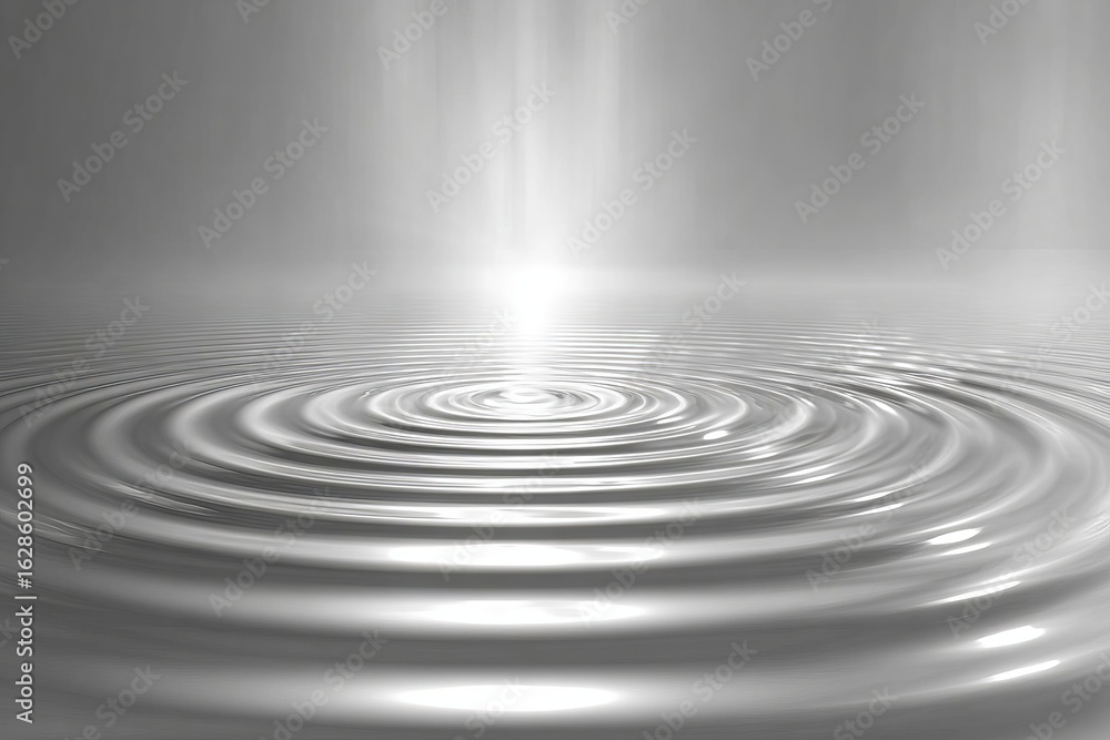 Aufkleber ripples create mesmerizing patterns on calm water with soft light reflecting in the background at a 