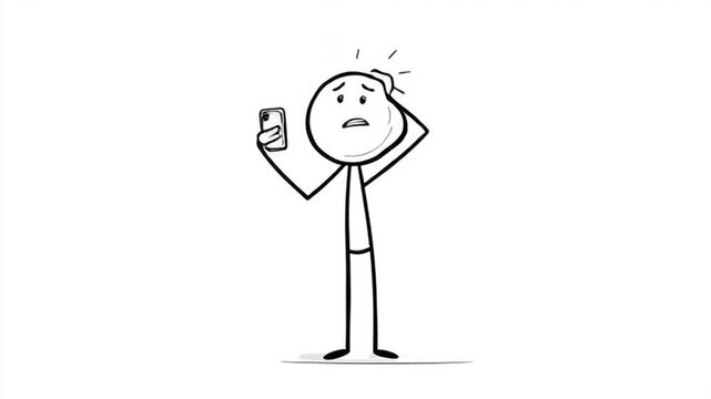 Alarmed Person Clutching Head While Looking at Phone