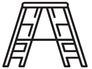 Minimal Folding Ladder Icon with Contemporary Sleek Vector Outline