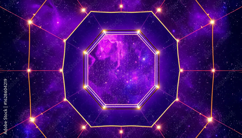 Poster abstract blue background with a geometric hexagon pattern, a technological vector design