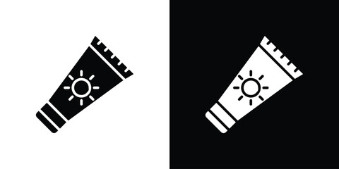 Sun cream icon. simple glyph icon. Vector solid isolated black illustration.