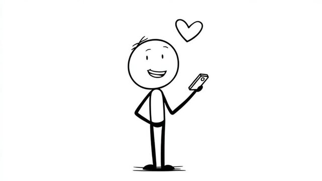 Person Smiling Broadly While Viewing Love Message