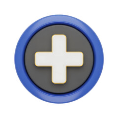 Obraz premium Modern 3D plus icon symbolizing addition, new beginnings, or positive growth, perfect for digital interfaces and health concepts