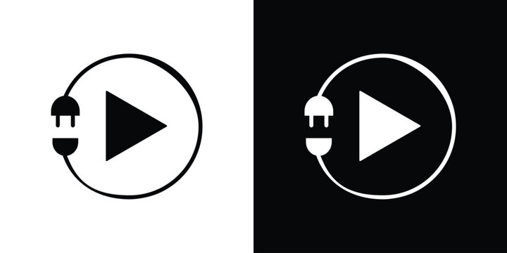 Plug and play icon. simple glyph icon. Vector solid isolated black illustration.