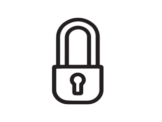 Minimal furniture lock icon in stylish elegant vector art