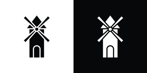 Mill icon. simple glyph icon. Vector solid isolated black illustration.