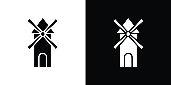 Mill icon. simple glyph icon. Vector solid isolated black illustration.