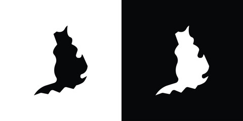 Map of England icon. simple glyph icon. Vector solid isolated black illustration.