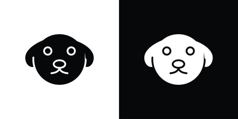 Little puppy icon. simple glyph icon. Vector solid isolated black illustration.