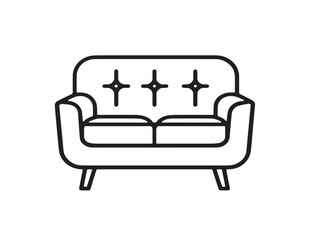Minimal furniture protector icon in elegant vector line drawing