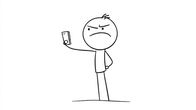 Angry Individual Waving Smartphone with Disgust