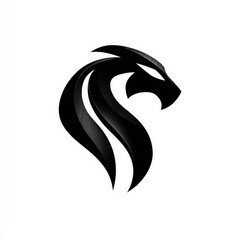 Obraz premium Abstract black animal head design.