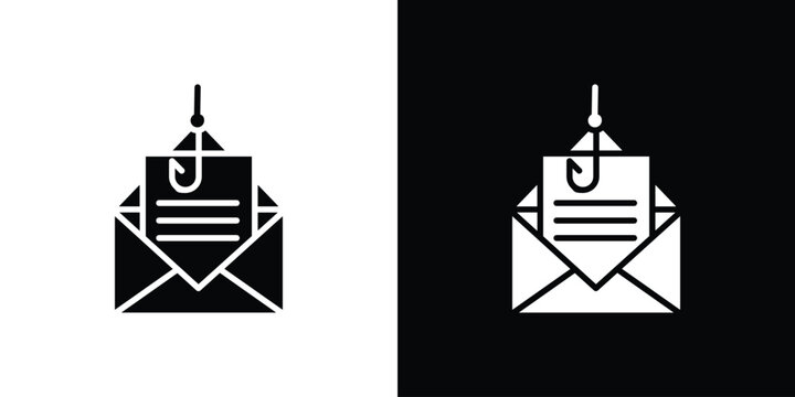Email phishing icon. simple glyph icon. Vector solid isolated black illustration.