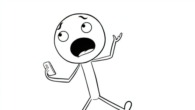 Worried Person Looking Anxious at Smartphone