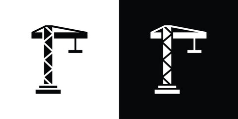 Crane icon. simple glyph icon. Vector solid isolated black illustration.