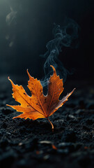 Burning, neon autumn leaves.