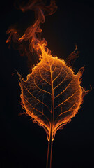 Burning, neon autumn leaves.