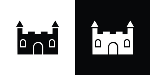 Fototapeta premium Castle icon. simple glyph icon. Vector solid isolated black illustration.