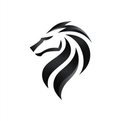 Obraz premium Elegant black and white stylized animal head design.