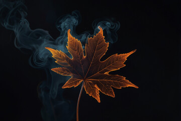 Burning, neon autumn leaves.