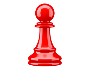 Glossy red game pawn on a black backgroun  