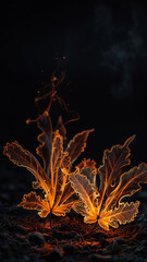 Burning, neon autumn leaves.