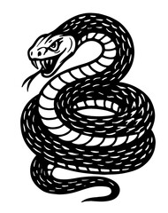 Fototapeta premium Black and white snake illustration in vector style AI