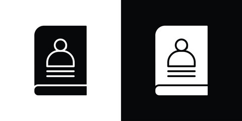 Biography icon. simple glyph icon. Vector solid isolated black illustration.