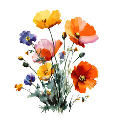 Vibrant flower bouquet illustration
