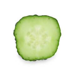 Slice of fresh cucumber isolated on white