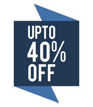 online business banner with up to 40% off, clean orange vector graphic for web advertising, limited time deal sticker, price reduction