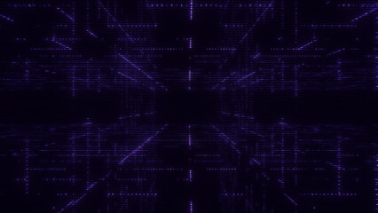 Abstract digital background. 80s, 90s Retro futurism, Retro line cyber grid. Neon purple lights glowing. 3D Rendering