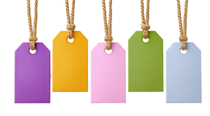 Colorful Blank Tags for Creative Use, PNG clip art element with transparency