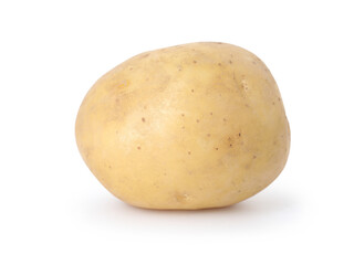 One fresh raw potato isolated on white