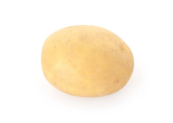 One fresh raw potato isolated on white
