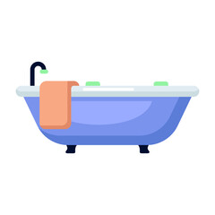 Fototapeta premium A flat style icon showing bathtub