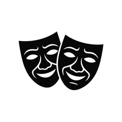 Vector illustration of Comedy and Tragedy Masks: A Classic Theater Symbol