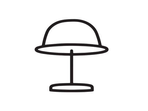 Modern hat stand illustration in sleek clean vector outline drawing