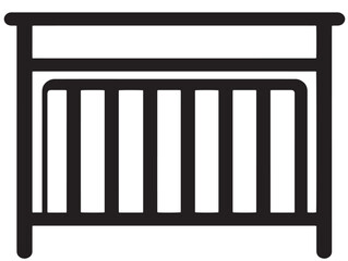 Modern headboard icon in elegant clean minimal vector illustration