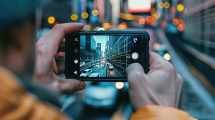 Nighttime city view taken by a photographer, great for urban landscape or travel use - Powered by Adobe