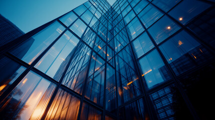 Obraz premium Modern glass building architectural perspective