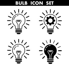 Creative light bulb icons showcasing innovation and technology in simple vector graphic design