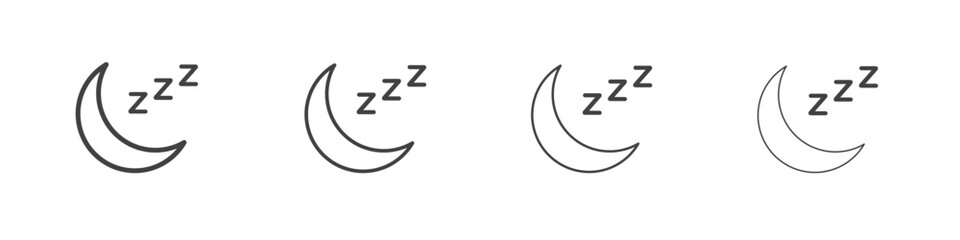 Obraz premium Sleep icon symbol pictogram. outline black style