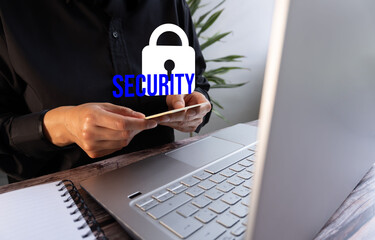 Security when paying with a credit or debit card. A closed padlock icon with the word 