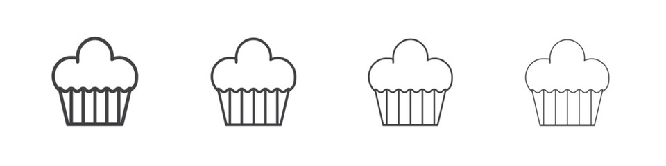 Muffin icon symbol pictogram. outline black style