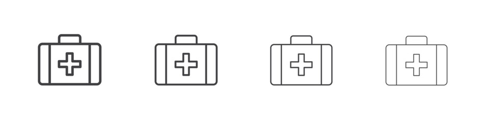 Medical aid kit icon symbol pictogram. outline black style